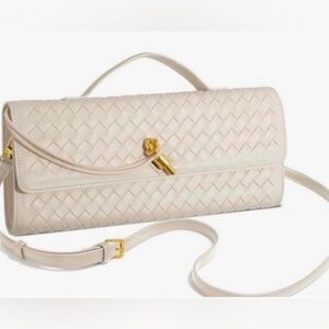NEW Few Moda East West Clutch with Crossbody Strap (Cream) NWT Convertible Purse